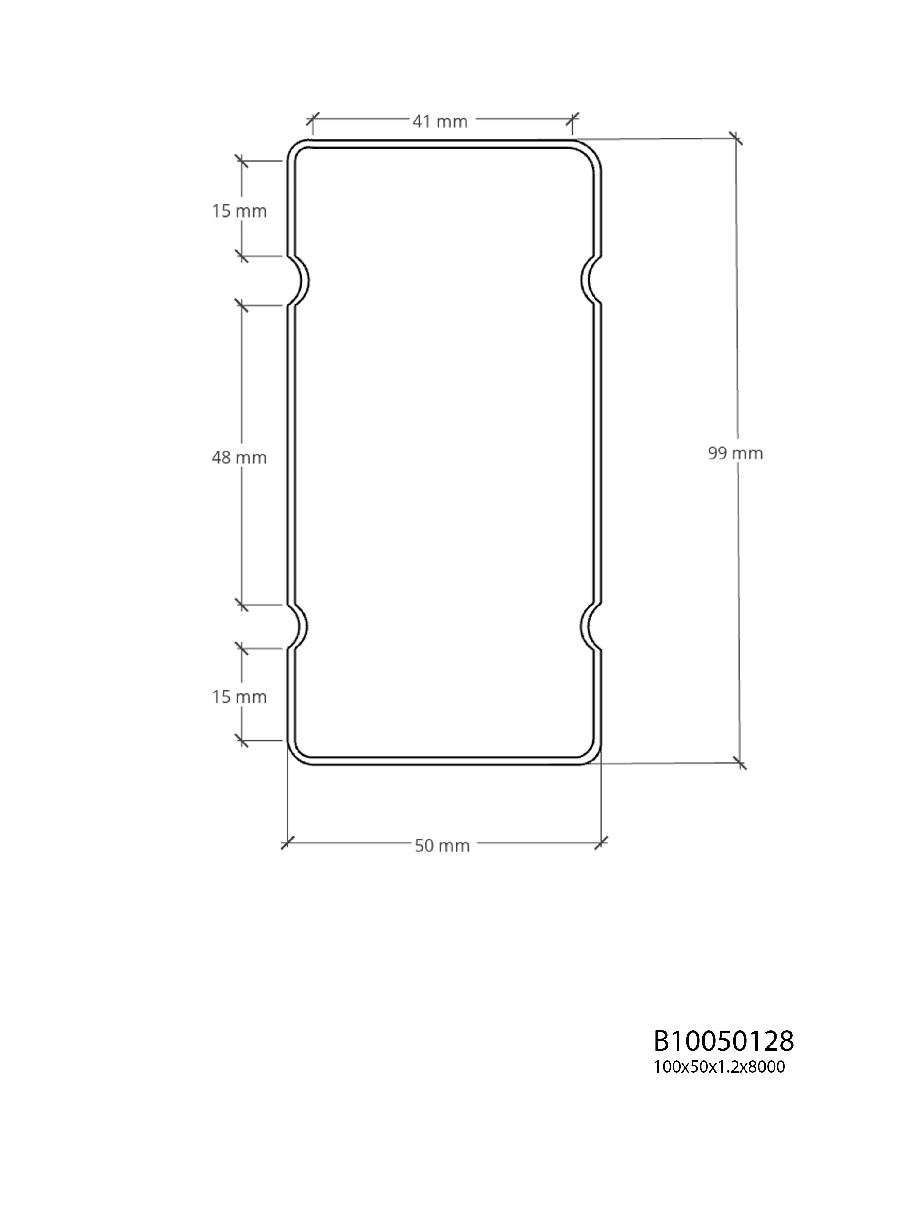 Steel Triple Star Grooved Box 100x50x1.2