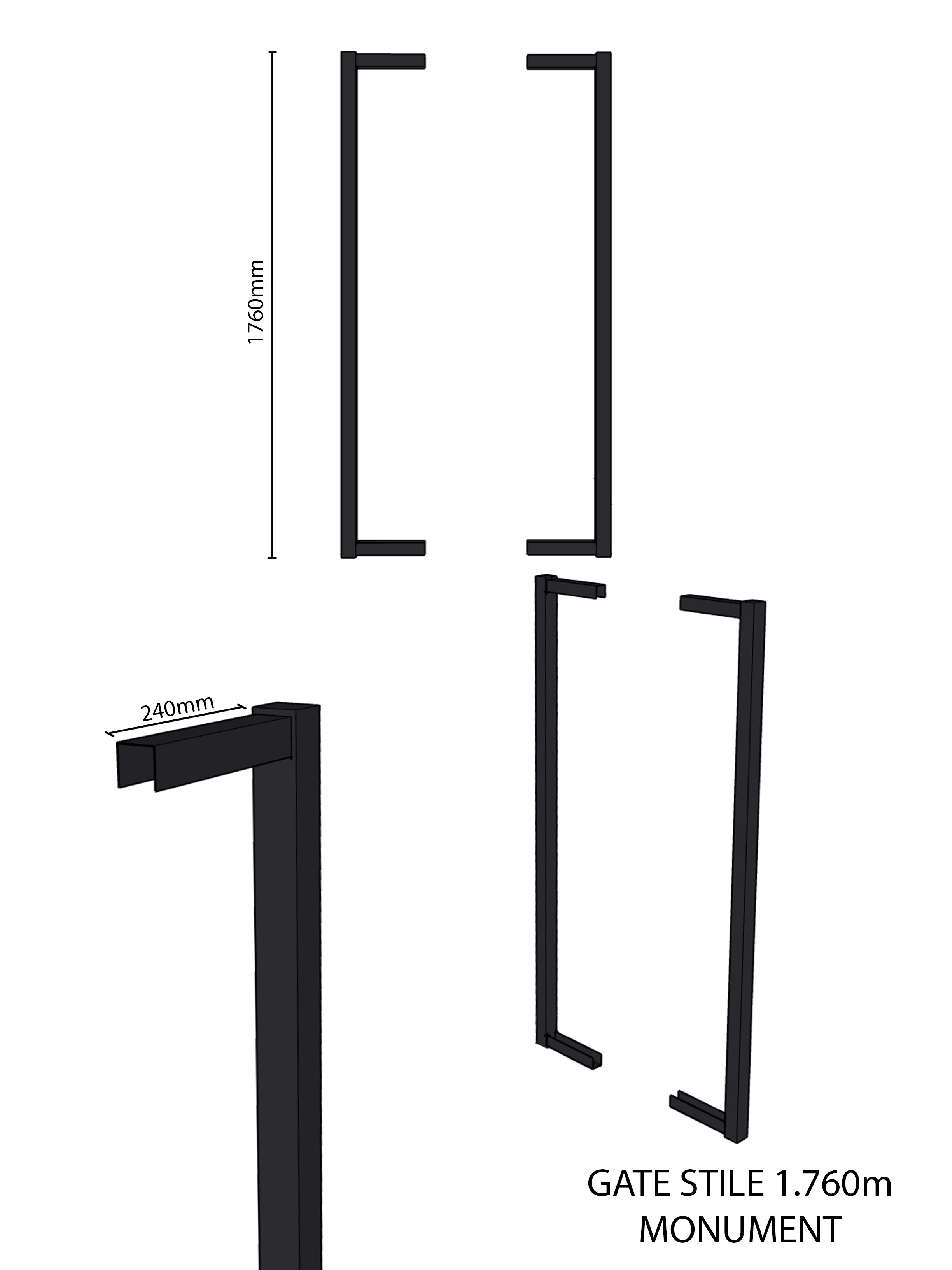 Gate Stile 1760H Monument (1 Pair)