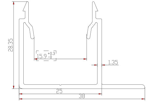 Aluminium F-Channel & Cover to suit 65x16 Classic Cream