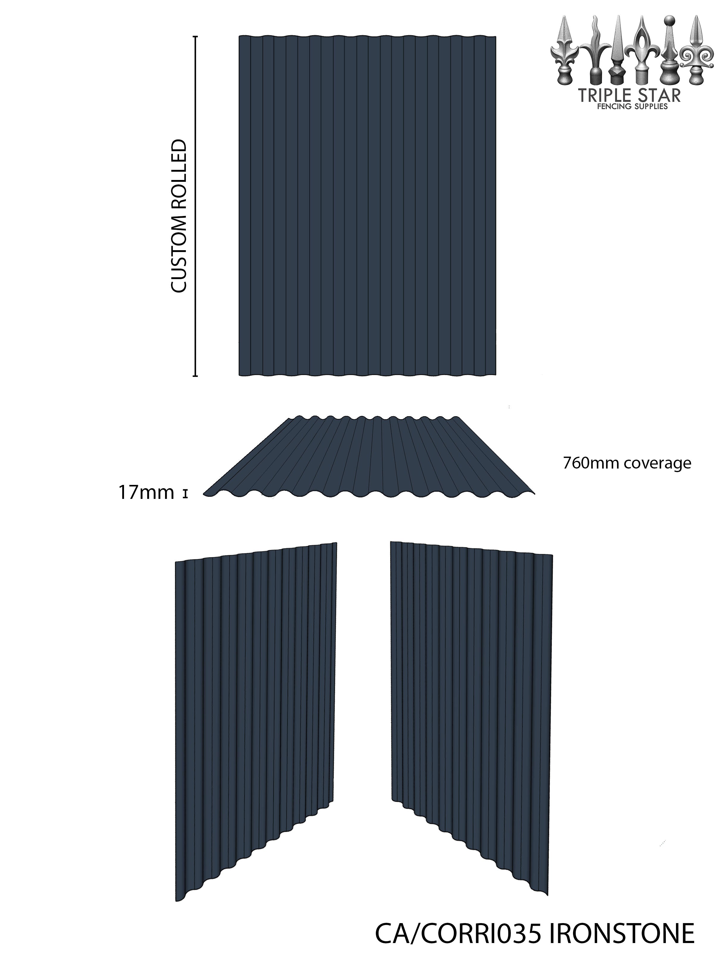 Colorbond® Corrugated Sheets IRONSTONE