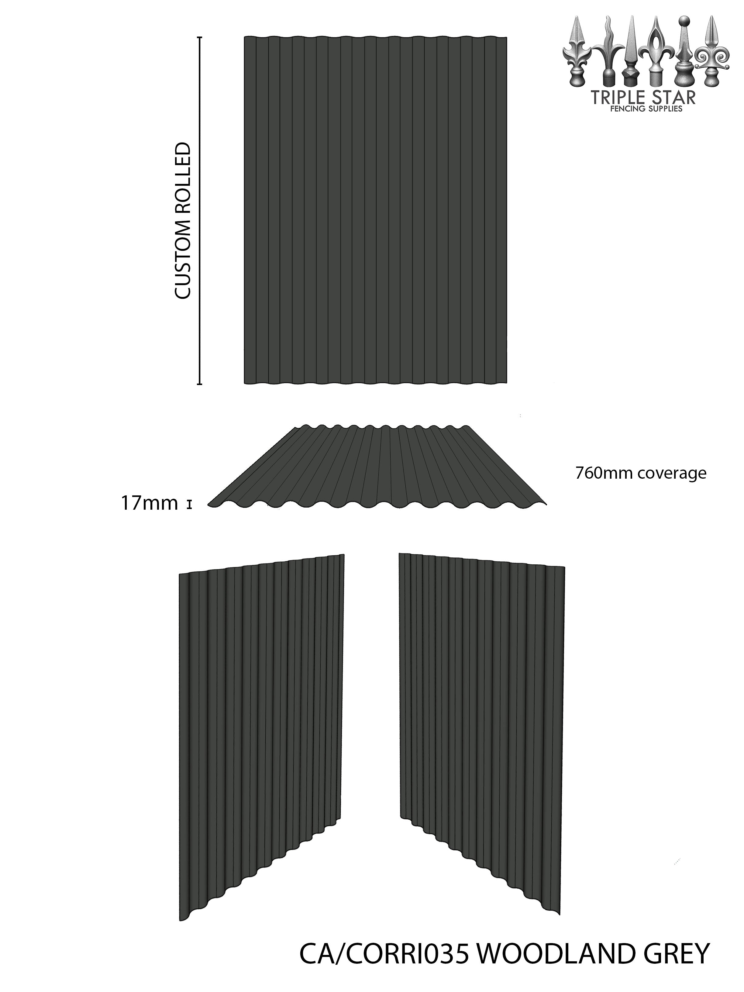 Colorbond® Corrugated Sheets WOODLAND GREY