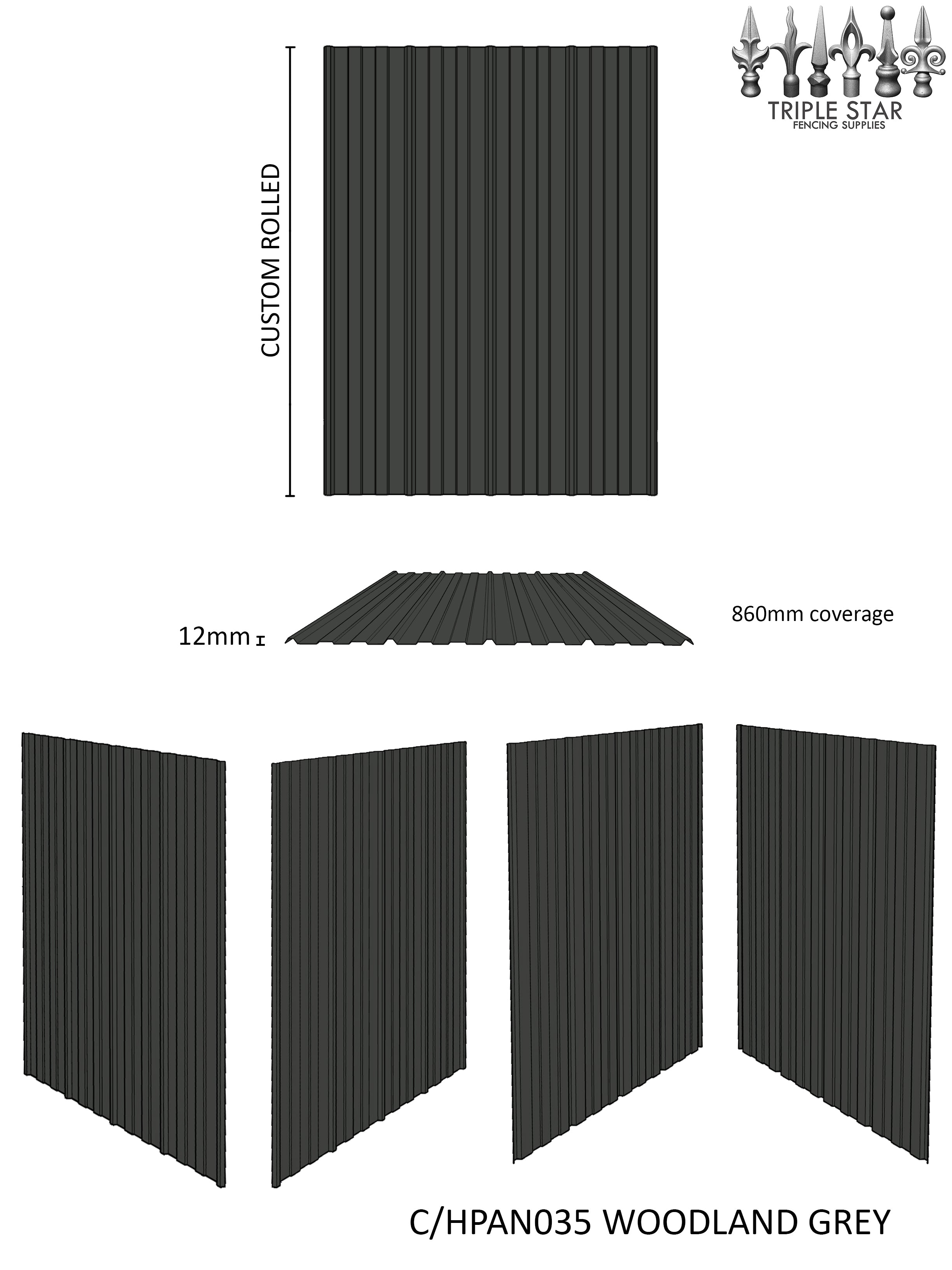 Colorbond® Hex Panel Wall Cladding Sheets WOODLAND GREY