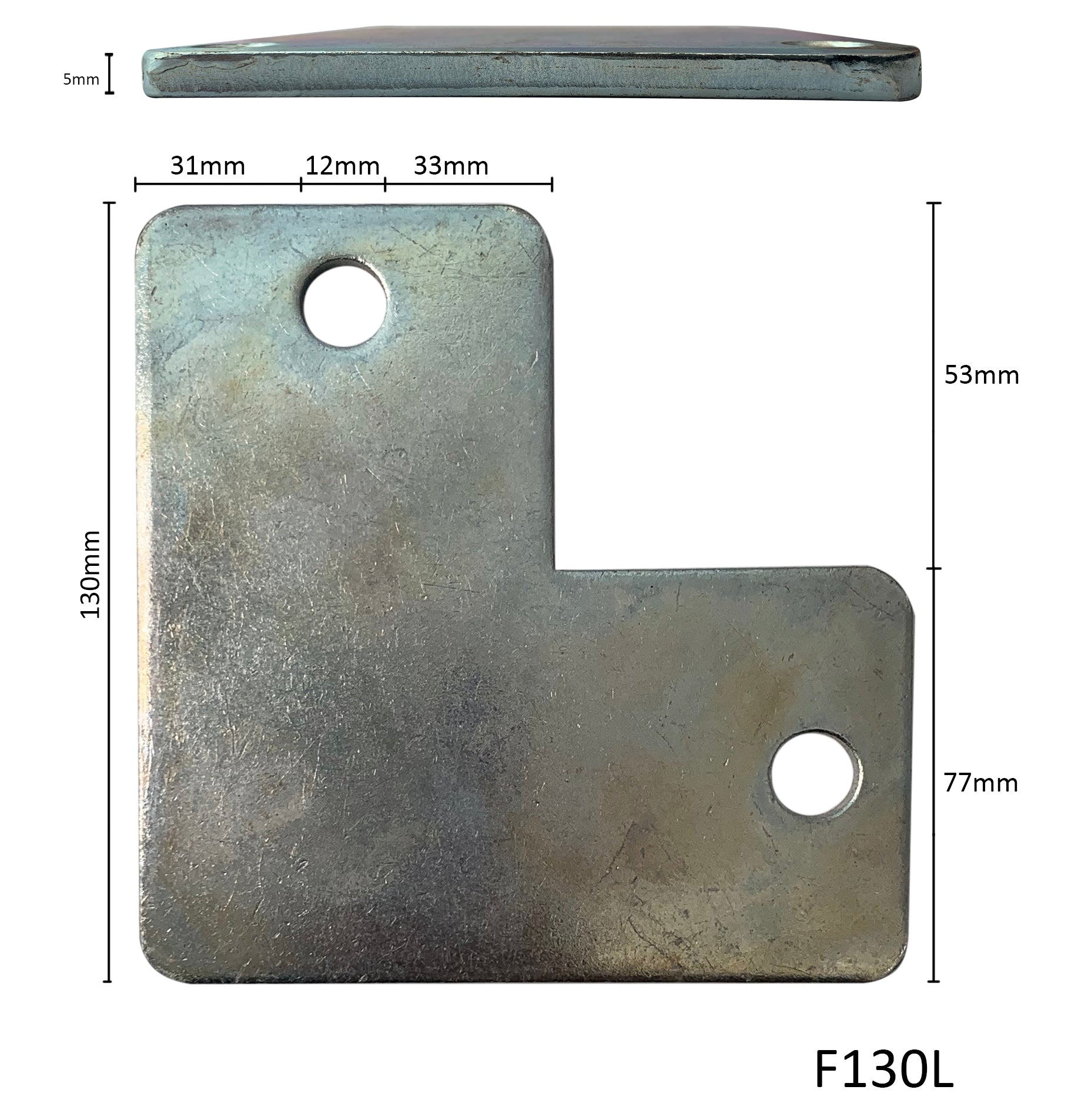 Base plate in L Shape 130mm