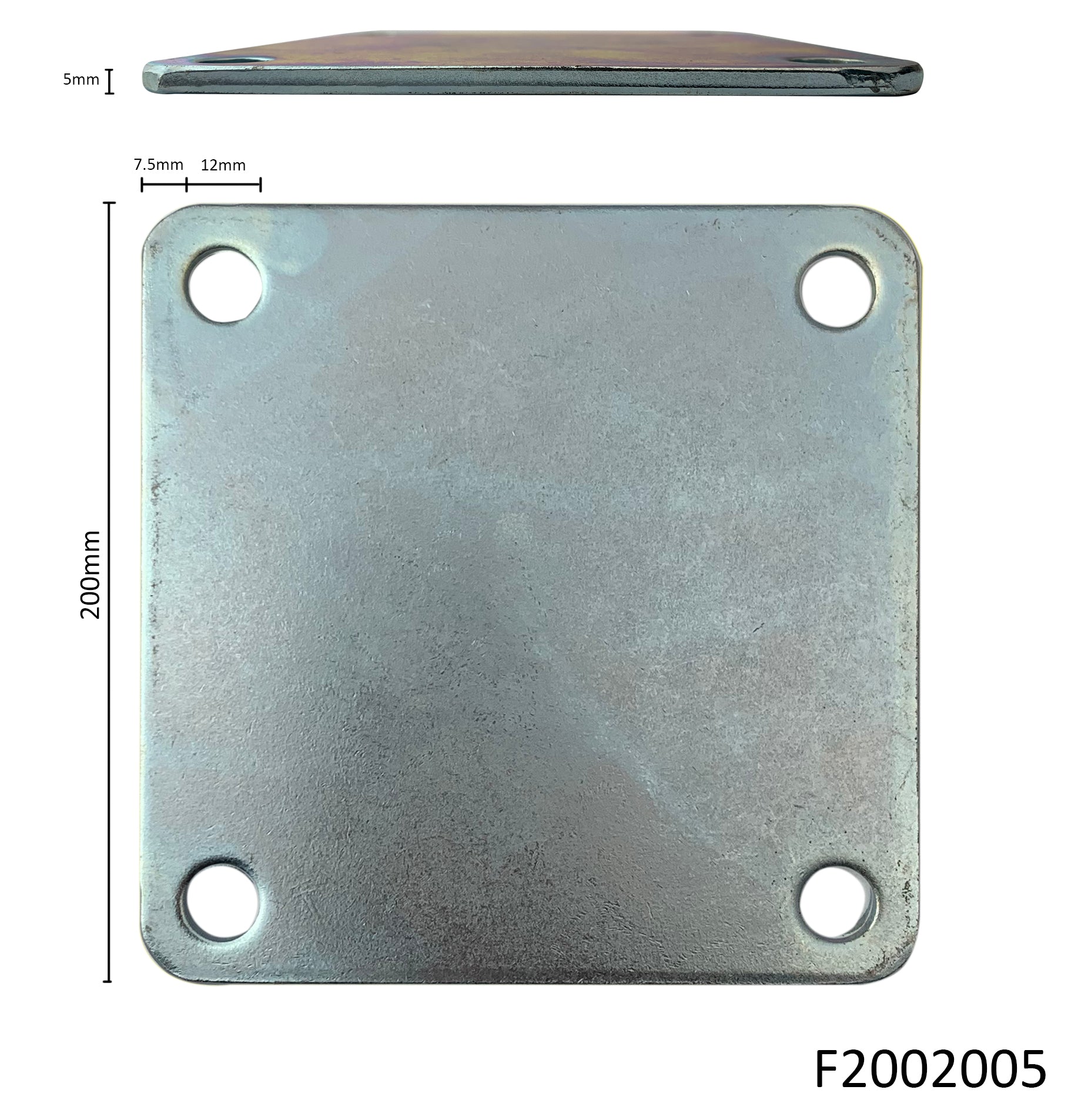 Base Plate Square 200x200x5mm