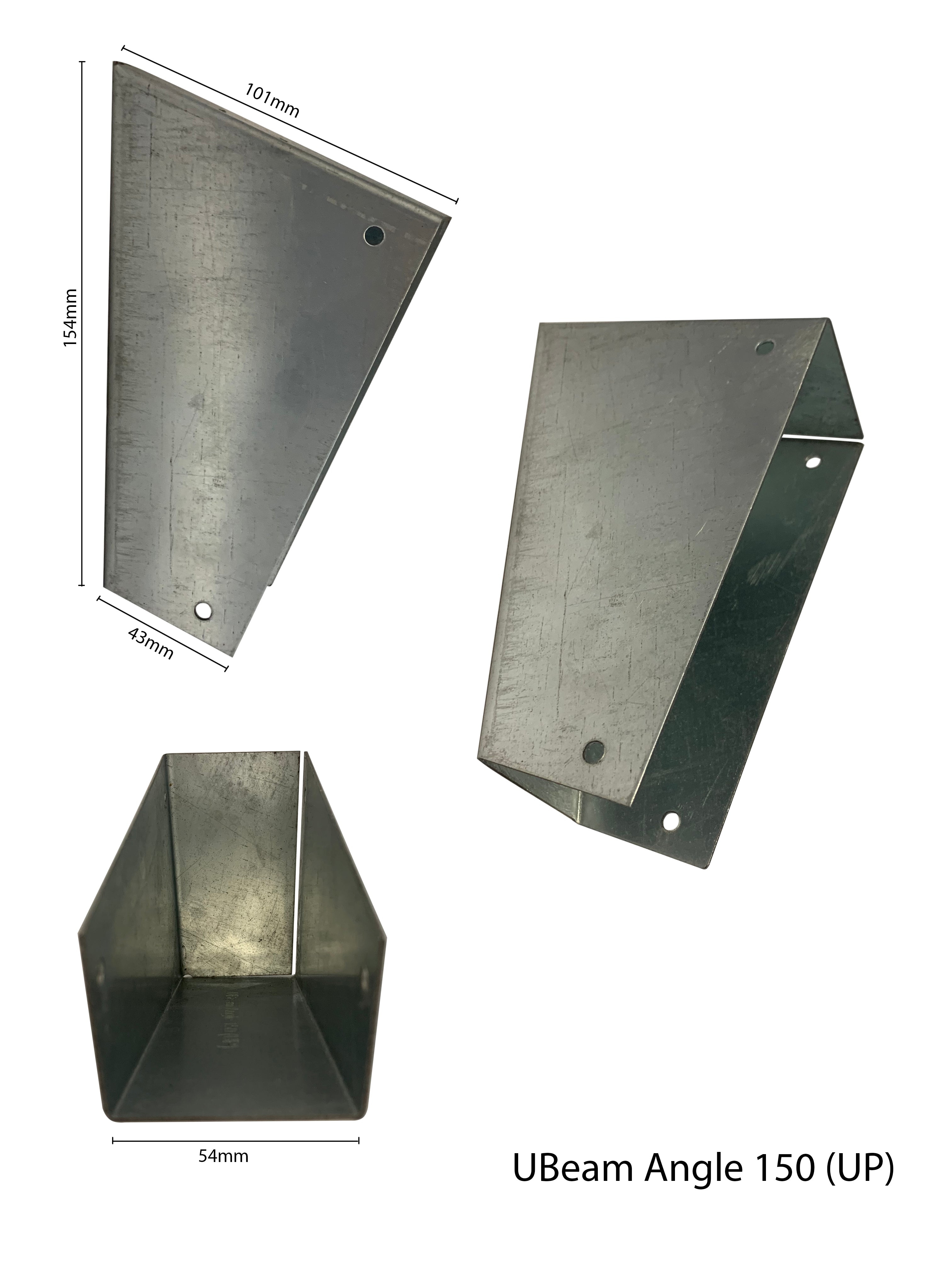 U Beam Angle Bracket 150x50x1.6 UP