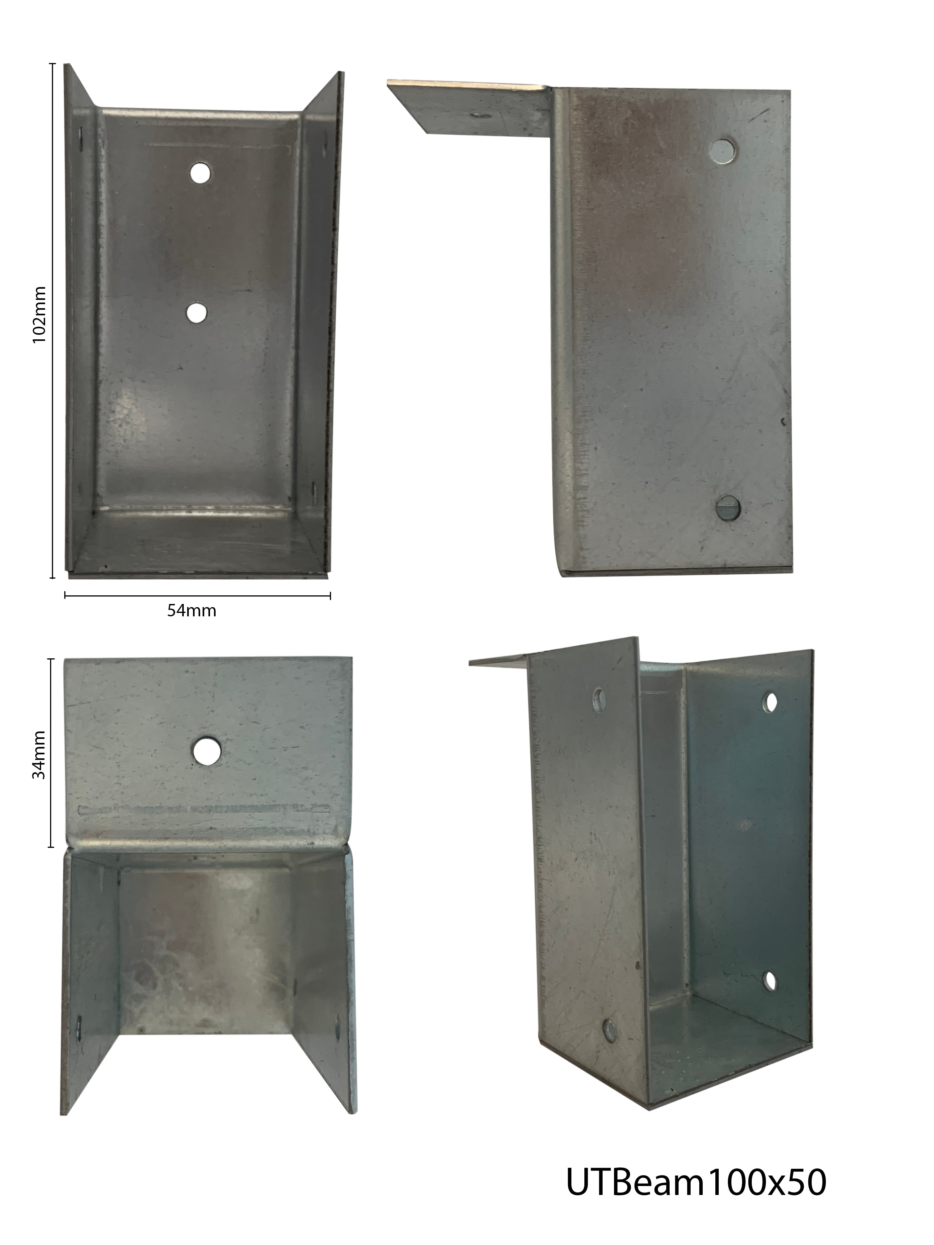 U "T" Beam Bracket 100x50x1.6